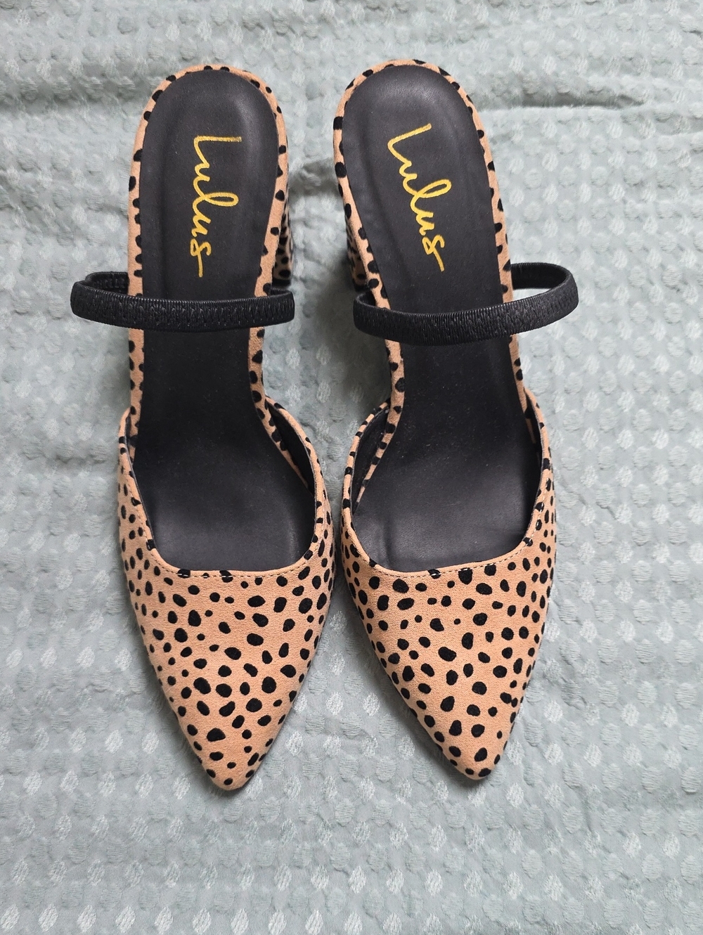 Lulu's Tan Leopard Print Pointed Toe Slingback Heels